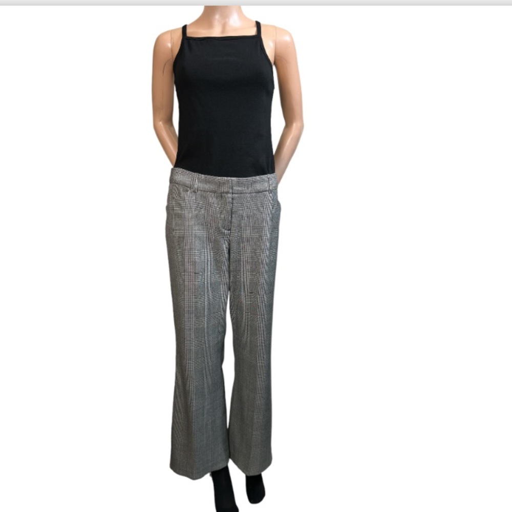 Dalia Collection Trousers Glen Plaid straight Black/white Flat Panel Size 10P
